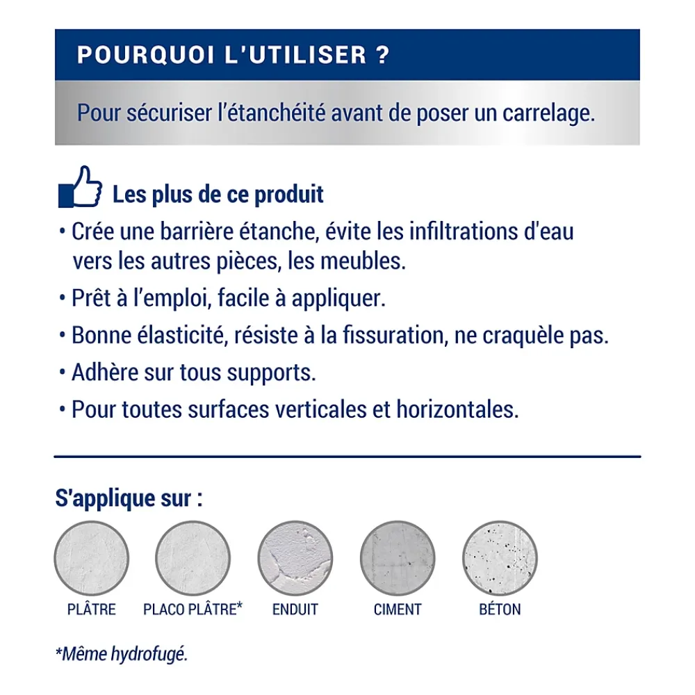 Ripolin Etanchéité avant carrelage intérieur mat 0,75L- Ragréage Et Primaire Pour Carrelage