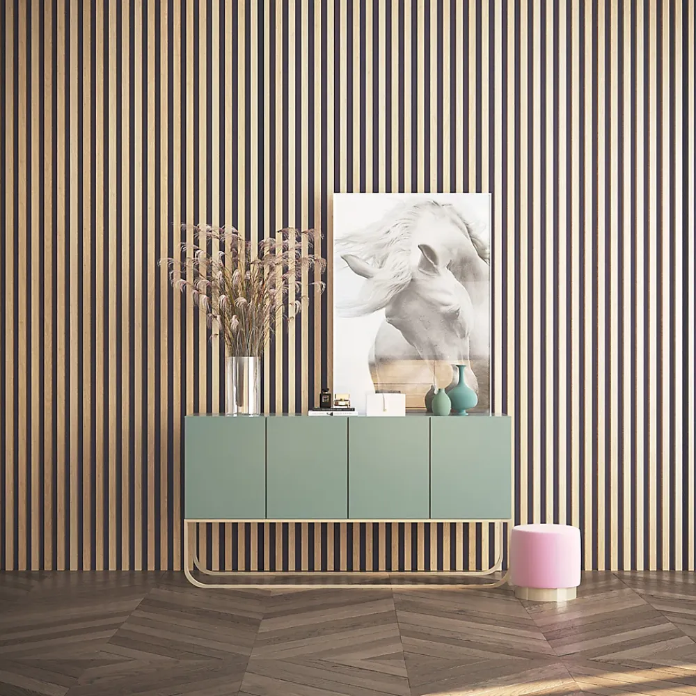 Extrémité adhésive vinyle imitation chêne pour lamelle 3 x 4 cm- Tasseau Bois|Lambris Mural