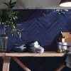 Les Carreaux De Jean  Faïence Effet Zellige Bleu Nuit SAONA 5x25 Marine - Les Carreaux de Jean- Faïence Pour Cuisine|Faïence Pour Douche