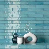 Les Carreaux De Jean  Faïence Pour Douche|Faïence Pour Salle De Bains<Faïence Effet Zellige Bleu SAONA 5x25 Sky - Les Carreaux de Jean