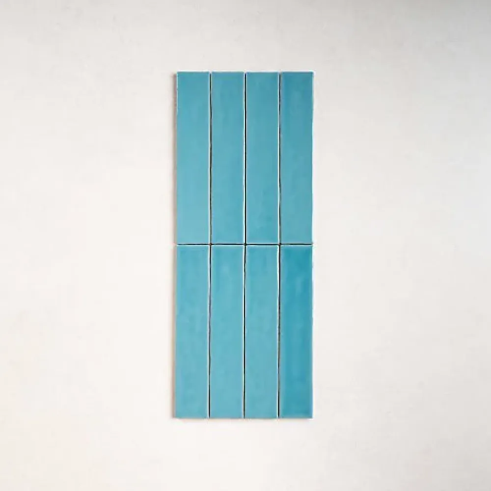 Les Carreaux De Jean Faïence Pour Douche|Faïence Pour Salle De Bains<Faïence Effet Zellige Bleu SAONA 5x25 Sky - Les Carreaux de Jean
