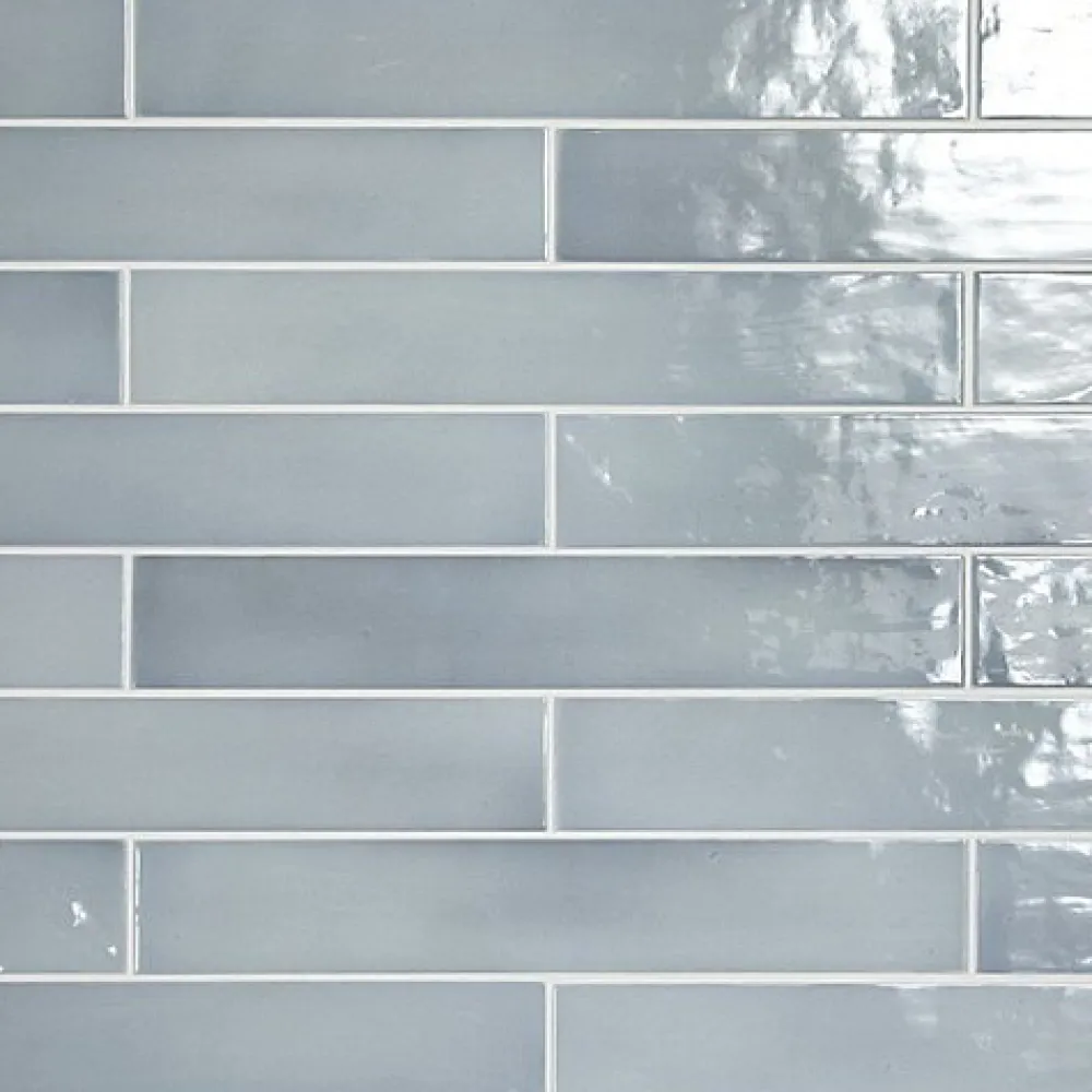 Gioia Materia Faïence Effet Zellige Bleu MANACOR 6,5x40 blue moon - Les Carreaux de Jean- Faïence Pour Pièce À Vivre|Faïence Pour Salle De Bains