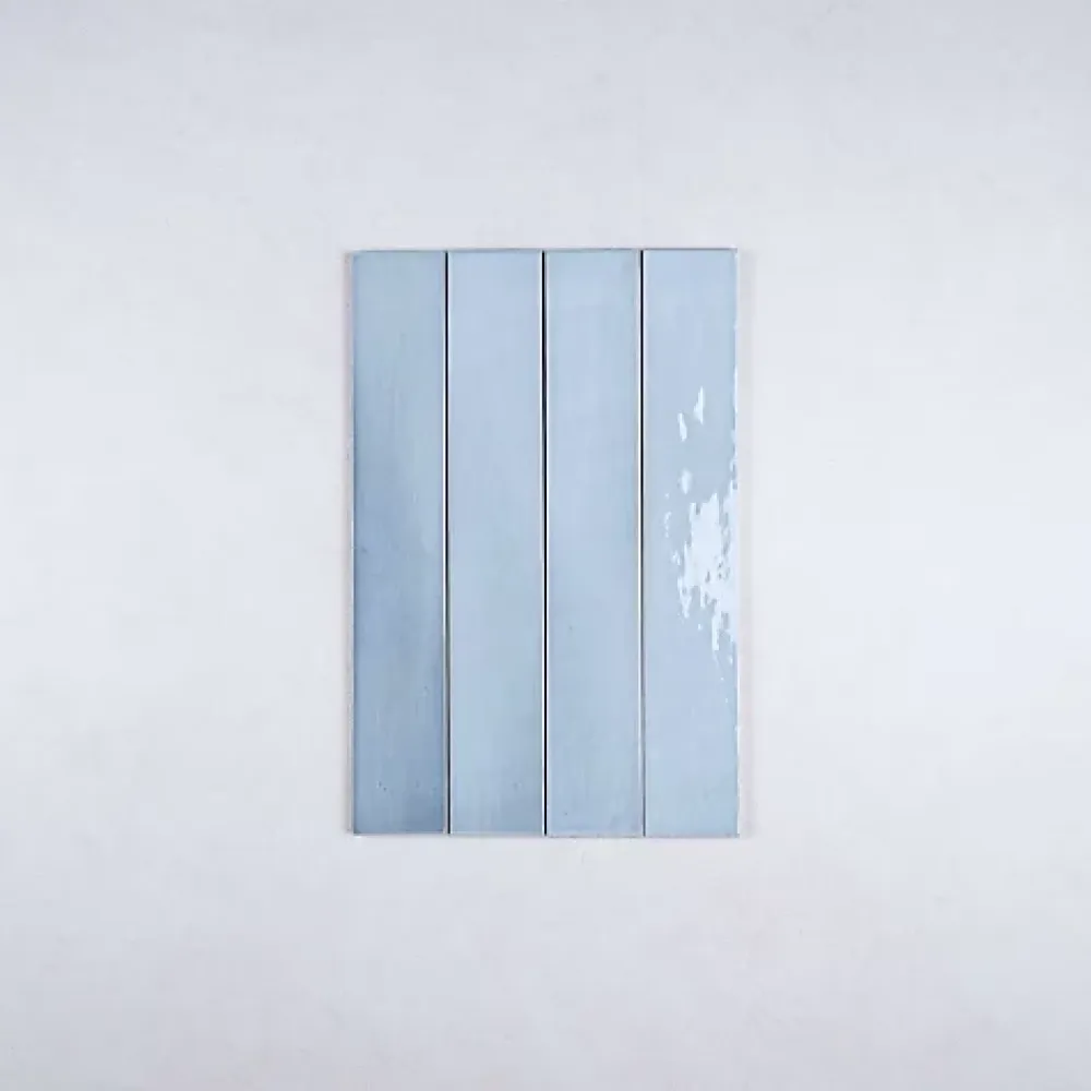 Gioia Materia Faïence Effet Zellige Bleu MANACOR 6,5x40 blue moon - Les Carreaux de Jean- Faïence Pour Pièce À Vivre|Faïence Pour Salle De Bains