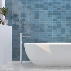 Les Carreaux De Jean  Faïence Pour Salle De Bains<Faïence Effet Zellige Bleu FEZ Brillant 6,2x12,5 Ocean - Les Carreaux de Jean