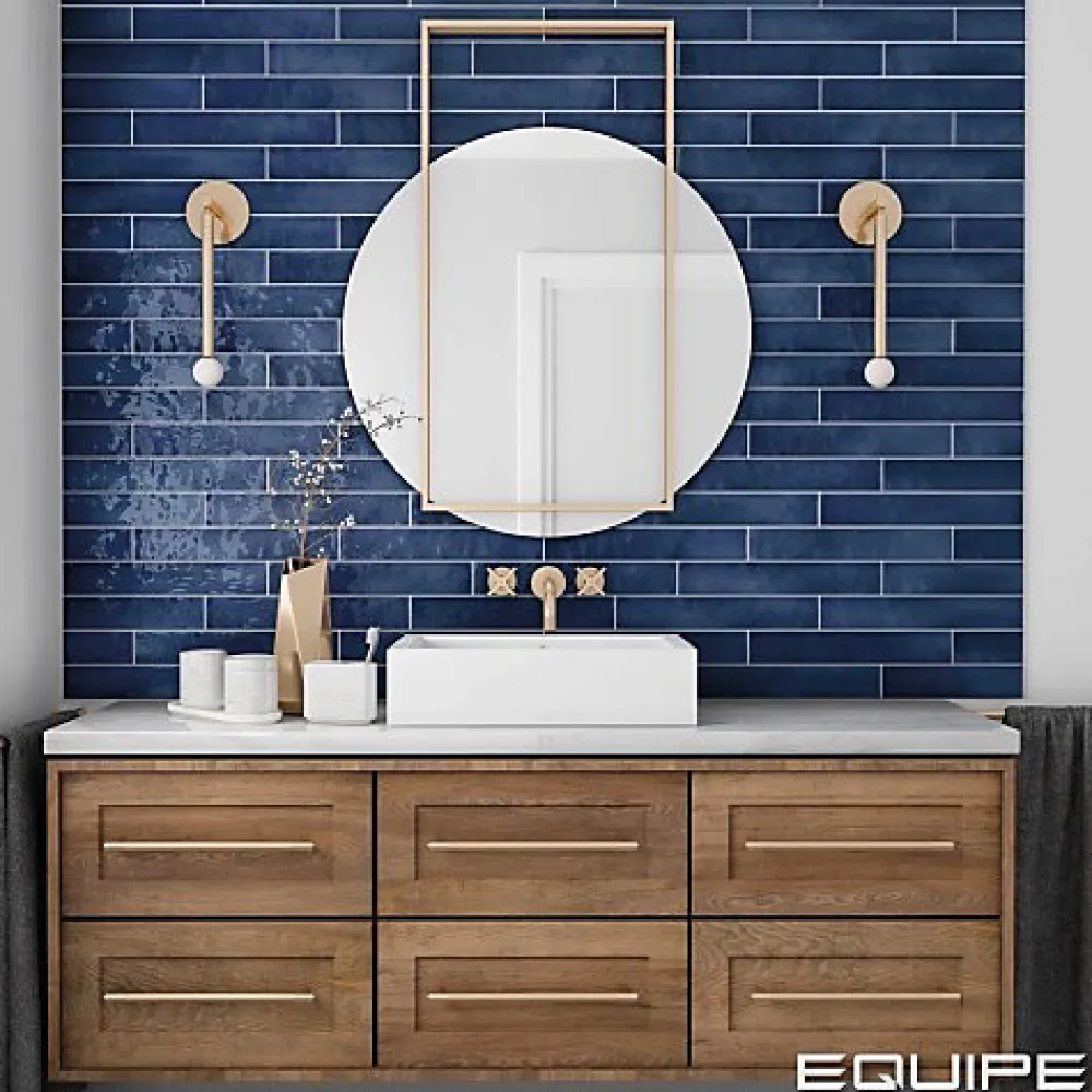 Gioia Materia Faïence Effet Zellige Bleu Foncé MANACOR 6,5x40 ocean blue - Les Carreaux de Jean- Faïence Pour Cuisine|Faïence Pour Salle De Bains