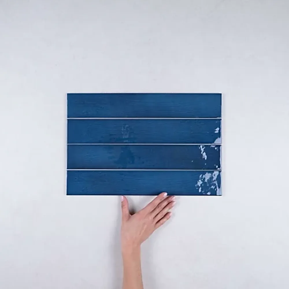 Gioia Materia Faïence Effet Zellige Bleu Foncé MANACOR 6,5x40 ocean blue - Les Carreaux de Jean- Faïence Pour Cuisine|Faïence Pour Salle De Bains