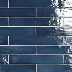 Gioia Materia Faïence Effet Zellige Bleu Foncé MANACOR 6,5x40 ocean blue - Les Carreaux de Jean- Faïence Pour Cuisine|Faïence Pour Salle De Bains