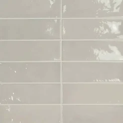 Gioia Materia Faïence Effet Zellige Gris VILLAGE 6,5x20 Silver Mist - LES CARREAUX DE JEAN- Faïence Pour Salle De Bains|Faïence Pour Cuisine