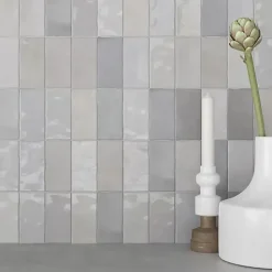 Les Carreaux De Jean  Faïence Pour Cuisine<Faïence Effet Zellige Gris FEZ Brillant 6,2x12,5 Grey - Les Carreaux de Jean