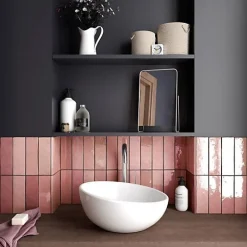 Gioia Materia Faïence Pour Douche|Faïence Pour Cuisine<Faïence Effet Zellige Rose ARTISAN 6.5x20 Rose - Les Carreaux de Jean
