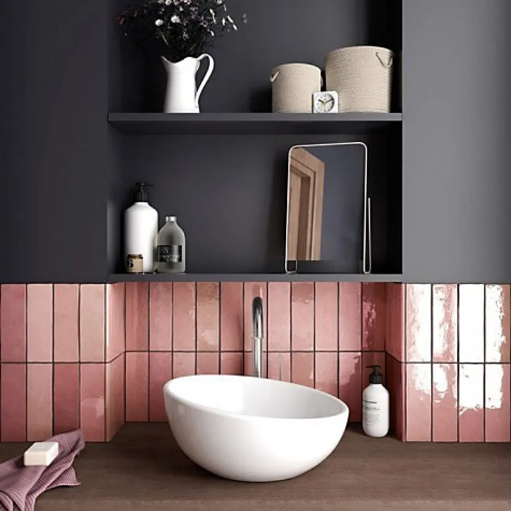 Gioia Materia Faïence Pour Douche|Faïence Pour Cuisine<Faïence Effet Zellige Rose ARTISAN 6.5x20 Rose - Les Carreaux de Jean