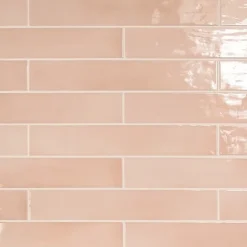 Gioia Materia Faïence Pour Salle De Bains|Faïence Pour Douche<Faïence Effet Zellige Rose Clair MANACOR 6,5x40 blush pink - Les Carreaux de Jean