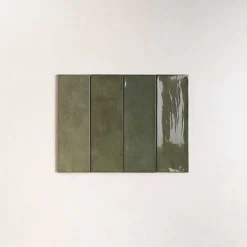 Reflex Boutique Faïence Effet Zellige Vert CINQUE TERRE Emerald 10x30cm - Les Carreaux de Jean- Faïence Pour Douche|Faïence Pour Cuisine