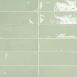 Gioia Materia Faïence Pour Pièce À Vivre|Faïence Pour Cuisine<Faïence Effet Zellige Vert d'eau VILLAGE 6,5x20 Mint - LES CARREAUX DE JEAN