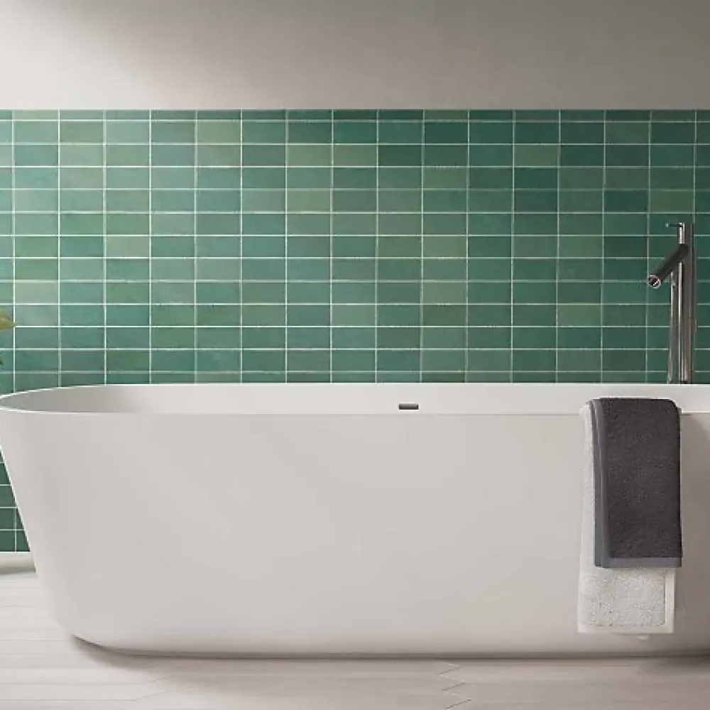 Les Carreaux De Jean Faïence Effet Zellige Vert FEZ Mat 6,2x12,5 Emerald - Les Carreaux de Jean- Faïence Pour Salle De Bains