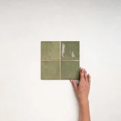 Les Carreaux De Jean  Faïence Pour Salle De Bains|Faïence Pour Cuisine<Faïence Effet Zellige Vert CHAOUEN 10x10 Forest - Les Carreaux de Jean