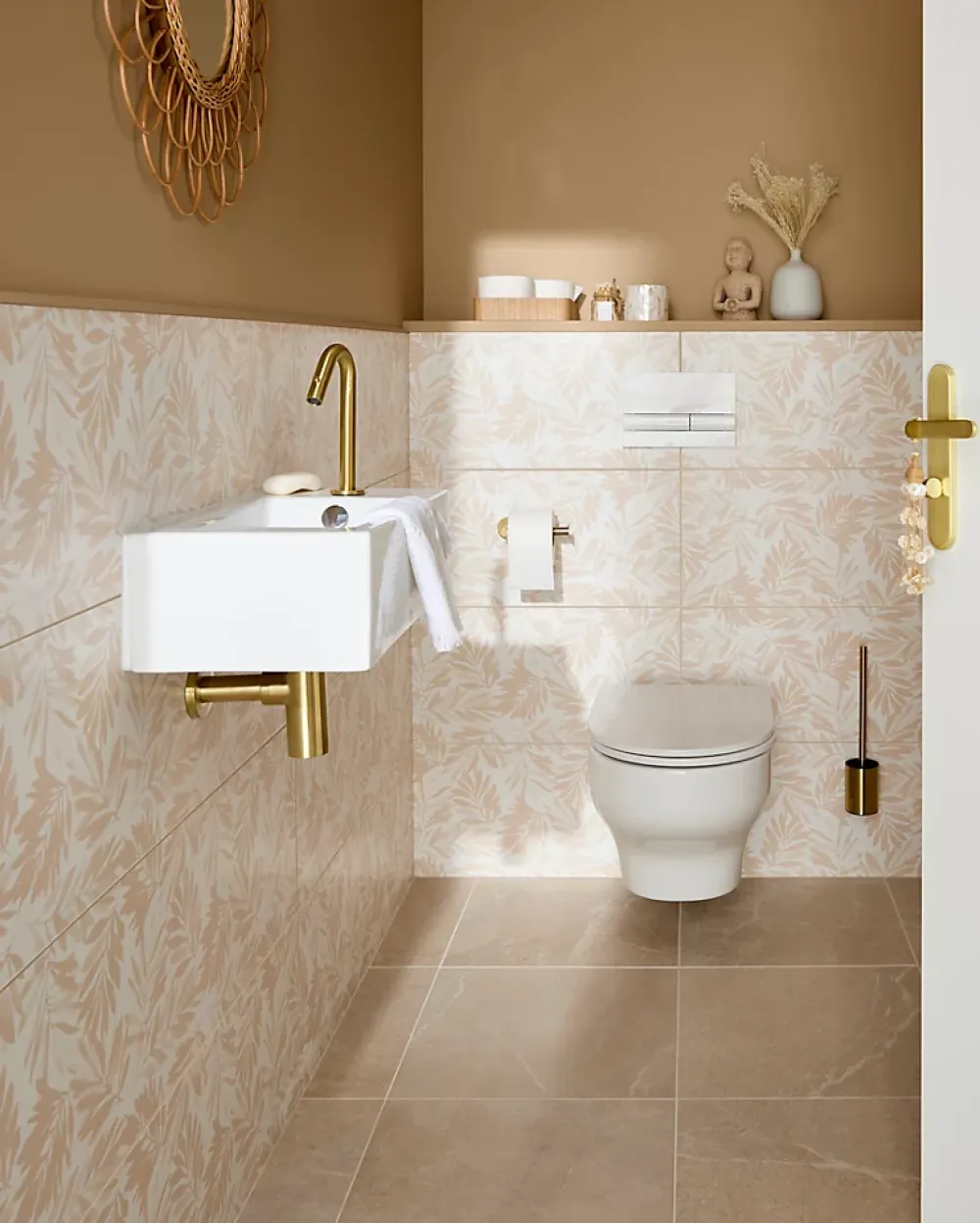 Etile Faïence Unie|Carrelage Mural Pour Wc<Faïence murale beige sable décor feuillage 2D mat L.90 x l.30 cm x ép.10,5 mm, Aspen
