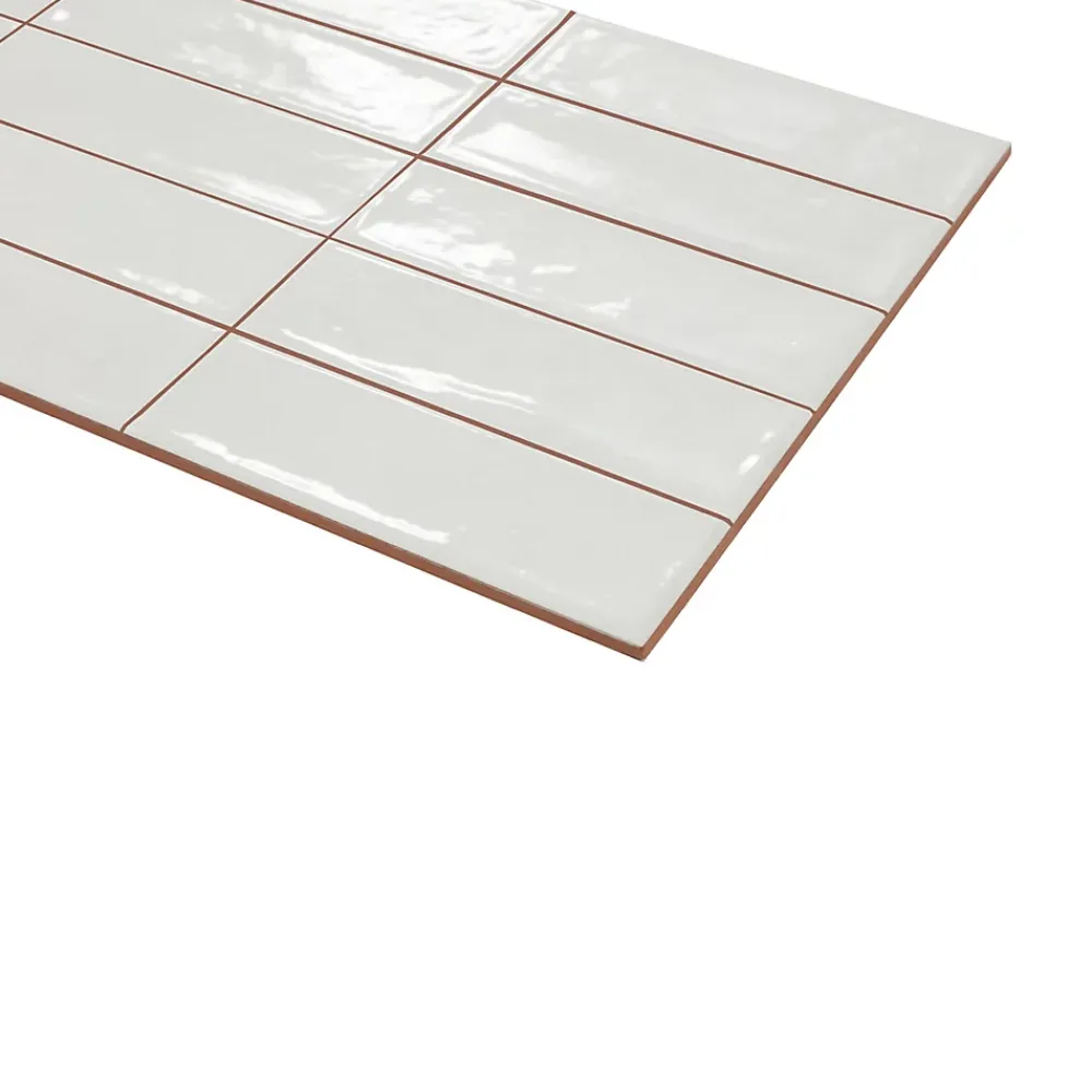 Ecoceramic Faïence murale blanc brillant effet pierre L.60 x l.31,6 cm x ép.9 mm, Soul- Carrelage Mural Pour Douche|Carrelage Mural Pour Cuisine