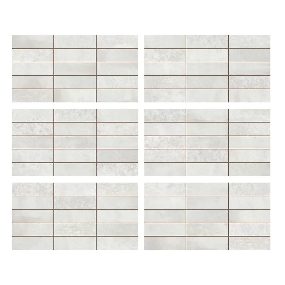 Ecoceramic Faïence murale blanc brillant effet pierre L.60 x l.31,6 cm x ép.9 mm, Soul- Carrelage Mural Pour Douche|Carrelage Mural Pour Cuisine