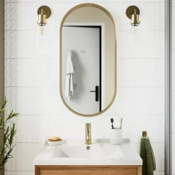 GoodHome Faïence murale blanc brillant avec relief L.60 x l.20 cm x ép.8,3 mm, Plain- Faïence Unie|Faïence Pour Douche