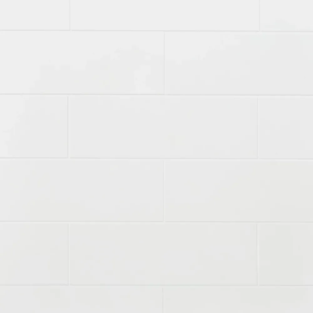 GoodHome Faïence murale blanc brillant lisse L.60 x l.20 cm x ép.8,3 mm, Plain- Carrelage Mural Uni|Carrelage Mural Pour Douche