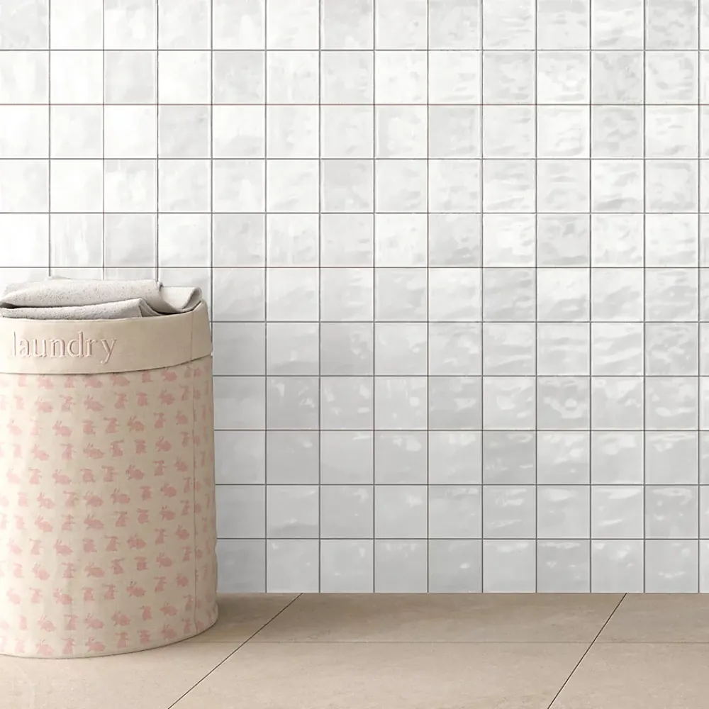 Ecoceramic Faïence murale blanc brillant texturé L.60 x l.31,6 cm x ép.9 mm, Soul- Faïence Unie|Faïence Pour Wc
