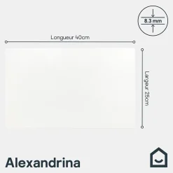 GoodHome Faïence murale blanc mat L.40 x l.25 cm x ép.8,3 mm, Alexandrina- Carrelage Mural Pour Douche|Carrelage Mural Pour Cuisine