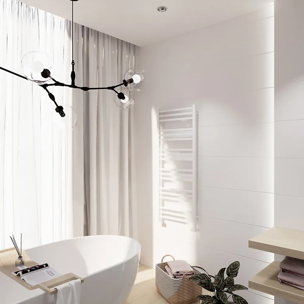 GoodHome Faïence Unie|Faïence Pour Douche<Faïence murale blanc mat L.90 x l.30 cm x ép.8,7 mm, Aragone