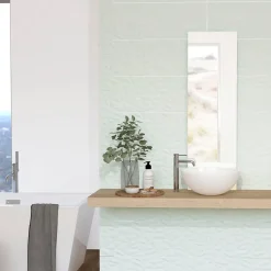Etile Faïence murale bleu ciel décor 3D mat L.90 x l.30 cm x ép.10,5 mm, Aspen- Faïence Unie|Faïence Pour Douche