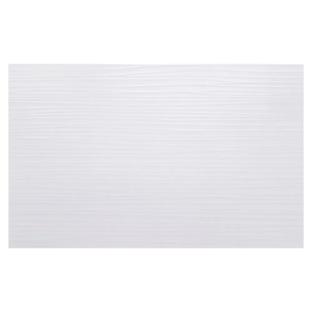 GoodHome Carrelage Mural Pour Douche|Faïence Unie<Faïence murale décor relief linéaire blanc L.40 x l.25 cm x ép.8,3 mm, Alexandrina