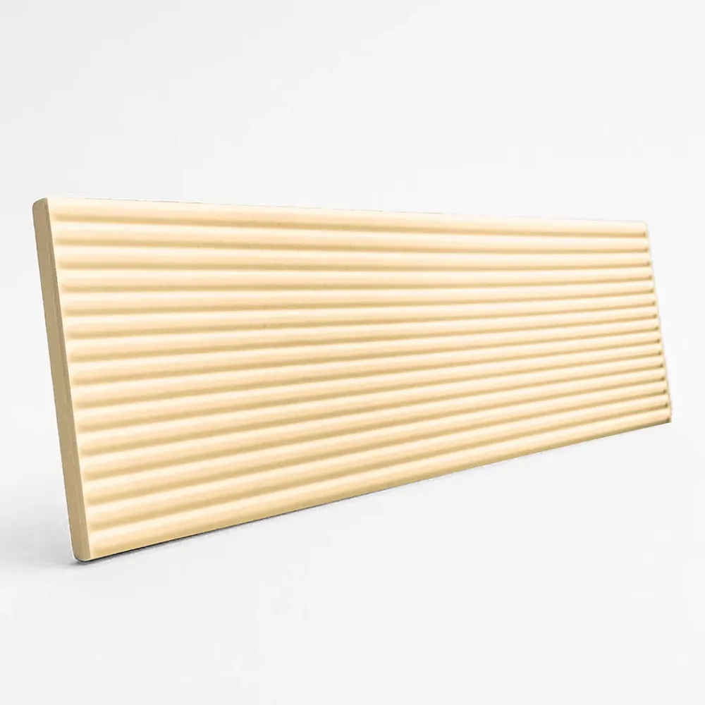 Faïence Pour Salle De Bains|Faïence Unie<Faïence murale décor relief linéaire effet terre cuite beige clair mat L.30 x l.7 cm, Minerra