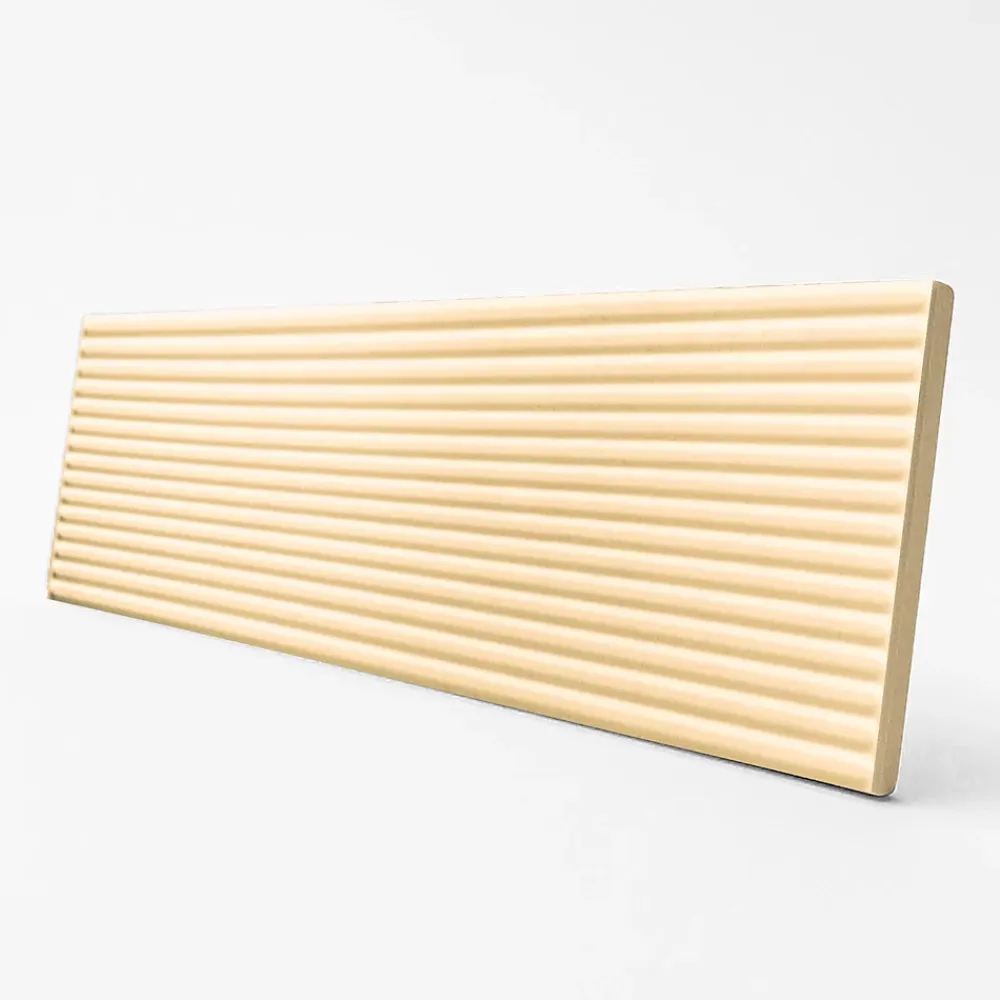 Faïence Pour Salle De Bains|Faïence Unie<Faïence murale décor relief linéaire effet terre cuite beige clair mat L.30 x l.7 cm, Minerra