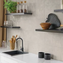 Twixit Faïence Pour Douche|Faïence Pour Pièce À Vivre<Faïence murale effet béton gris satin L.90 x l.30 cm x ép.10 mm, Brush