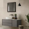 Faïence murale effet béton marron taupe satin L.90 x l.30 cm x ép.10 mm, Brush- Faïence Pour Douche|Faïence Effet Béton