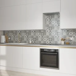 GoodHome Faïence Effet Carreaux De Ciment|Carrelage Mural Pour Douche<Faïence murale effet carreaux de ciment tons noirs et blancs L.60 x l.20 cm x ép.8,3 mm, Konkrete