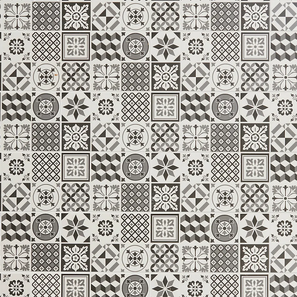 GoodHome Faïence Effet Carreaux De Ciment|Carrelage Mural Pour Douche<Faïence murale effet carreaux de ciment tons noirs et blancs L.60 x l.20 cm x ép.8,3 mm, Konkrete