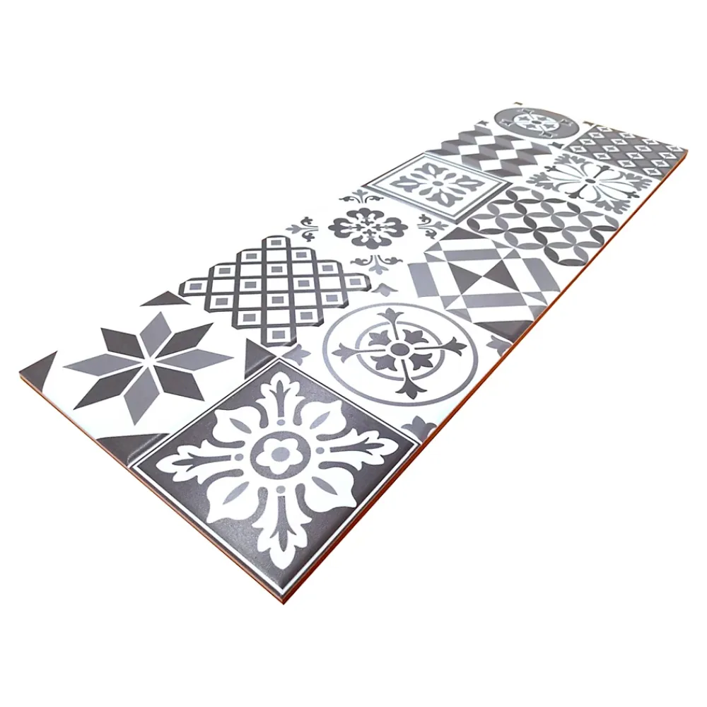 GoodHome Faïence Effet Carreaux De Ciment|Carrelage Mural Pour Douche<Faïence murale effet carreaux de ciment tons noirs et blancs L.60 x l.20 cm x ép.8,3 mm, Konkrete