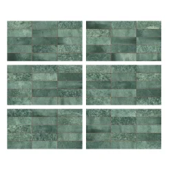 Ecoceramic Carrelage Mural Pour Douche|Carrelage Mural Pour Cuisine<Faïence murale effet marbre vert brillant L.60 x l.31,6 cm x ép.9 mm, Soul