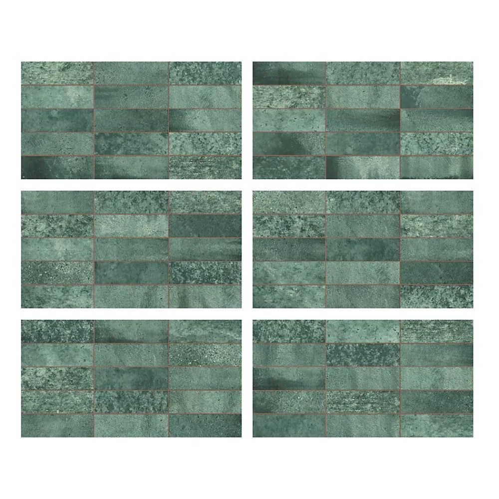 Ecoceramic Carrelage Mural Pour Douche|Carrelage Mural Pour Cuisine<Faïence murale effet marbre vert brillant L.60 x l.31,6 cm x ép.9 mm, Soul