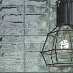 Ecoceramic Carrelage Mural Pour Douche|Carrelage Mural Pour Cuisine<Faïence murale effet marbre vert brillant L.60 x l.31,6 cm x ép.9 mm, Soul