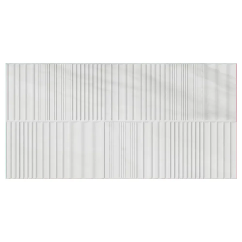 Ecoceramic Faïence murale effet marbre blanc brillant décor texturé L.60 x l.30 cm x ép.7 mm, Celena- Faïence Pour Pièce À Vivre|Carrelage Mural Effet Marbre