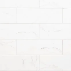 GoodHome Carrelage Mural Pour Douche|Carrelage Mural Pour Wc<Faïence murale effet marbre blanc L.60 x l.20 cm x ép.9,4 mm, Aruma
