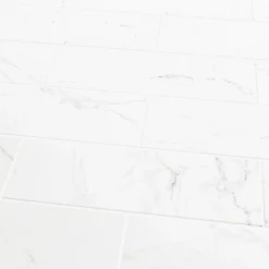 GoodHome Carrelage Mural Pour Douche|Carrelage Mural Pour Wc<Faïence murale effet marbre blanc L.60 x l.20 cm x ép.9,4 mm, Aruma