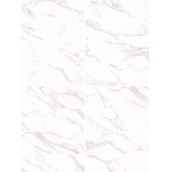 GoodHome Faïence Effet Marbre|Carrelage Mural Pour Wc<Faïence murale effet marbre blanc brillant L.90 x l.30 cm x ép.8,7 mm, Oazis