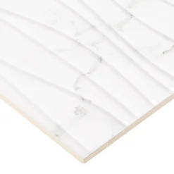 GoodHome Faïence Effet Marbre|Faïence Pour Douche<Faïence murale effet marbre blanc décor vagues L.60 x l.20 cm x ép.9,4 mm, Aruma