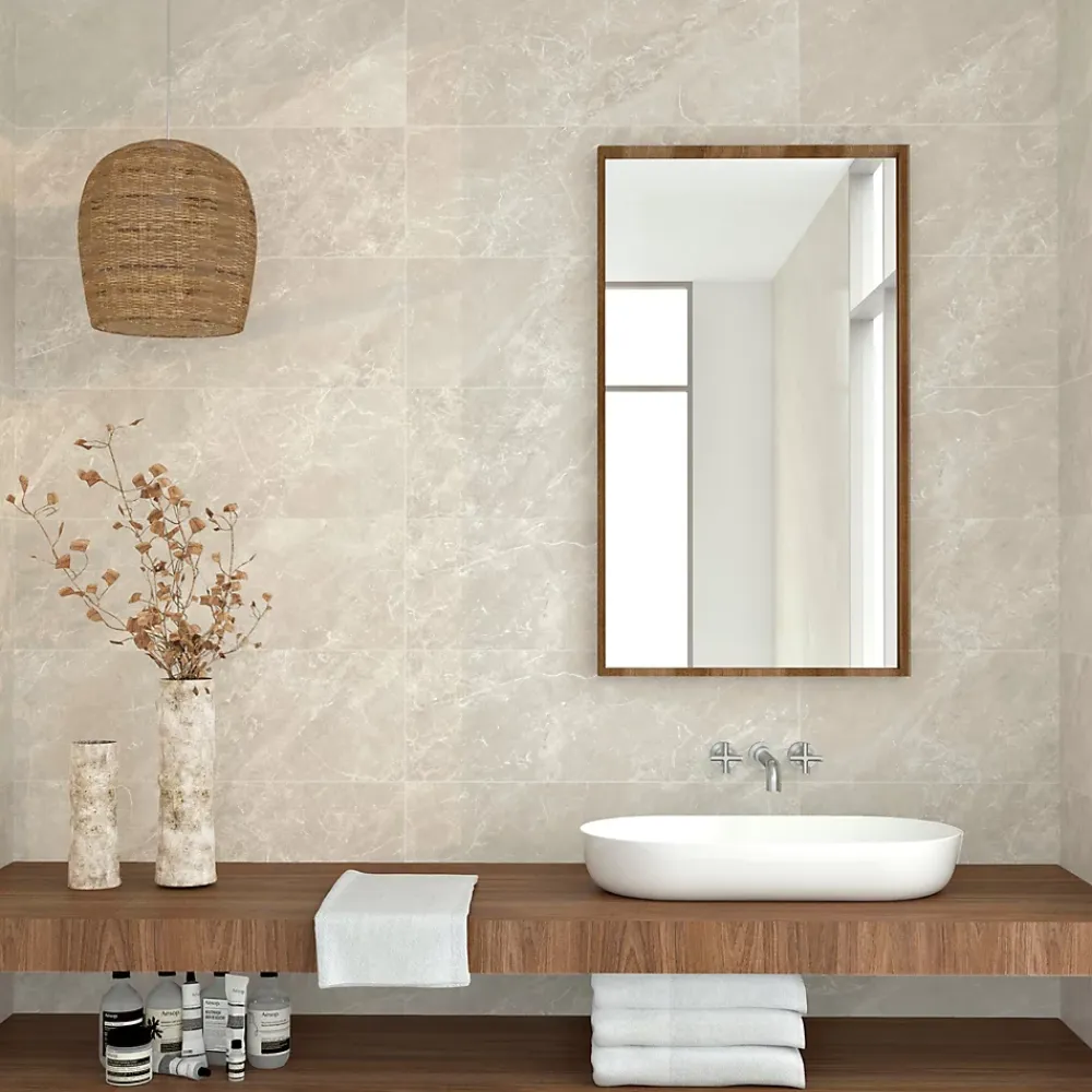 Baldocer Faïence murale effet marbre taupe brillant L.90 x l.30 cm x ép.10,5 mm, Balmoral- Carrelage Mural Pour Douche|Carrelage Mural Pour Salle De Bains