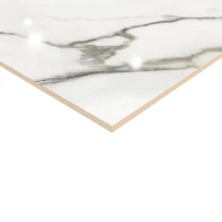 GoodHome Faïence Effet Marbre|Carrelage Mural Effet Marbre<Faïence murale effet marbre brillant blanc et doré L.90 x l.30 cm x ép.8,7 mm, Oazis