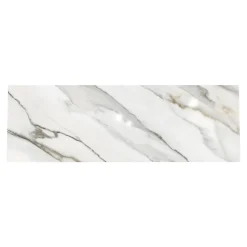 GoodHome Faïence Effet Marbre|Carrelage Mural Effet Marbre<Faïence murale effet marbre brillant blanc et doré L.90 x l.30 cm x ép.8,7 mm, Oazis