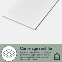 GoodHome Faïence murale effet origami blanc L.90 x l.30 cm x ép.10,5 mm, Aragone- Carrelage Mural Pour Douche|Carrelage Mural Pour Cuisine