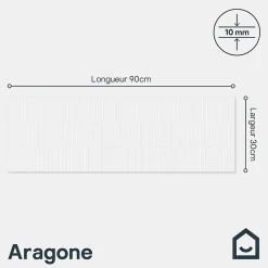 GoodHome Faïence murale effet origami blanc L.90 x l.30 cm x ép.10,5 mm, Aragone- Carrelage Mural Pour Douche|Carrelage Mural Pour Cuisine